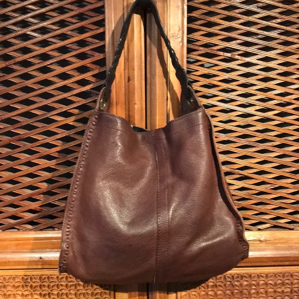 Lucky Brand Chocolate Brown Leather Boho Bag